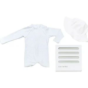 minnow Rashguards<Baby Boys' First Beach Day Bundle Powder Blue Stripe