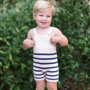 minnow Bottoms<Baby Breton Stripe Overall Breton Stripe Knit