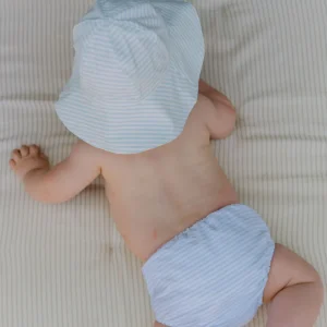 minnow Accessories<Baby Diaper Cover Powder Blue Stripe