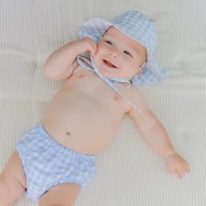 minnow Accessories<Baby Diaper Cover | Swim Oasis Blue Gingham