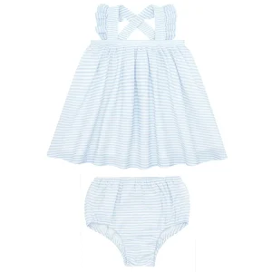 minnow Sets<Baby Flutter Tank Bloomer Set Powder Blue Stripe