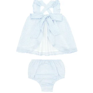 minnow Clothing<Baby Flutter Tank Bloomer Set Powder Blue Stripe