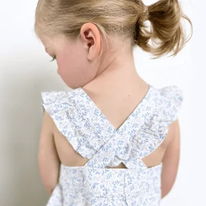 minnow Rompers<Baby Girls Pinafore Romper Briland Blue Botanic