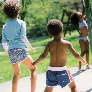 minnow Boardies<Boys And Dusty Red Boardie | Swim Navy