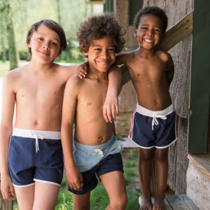 minnow Boardies<Boys And Dusty Red Boardie | Swim Navy