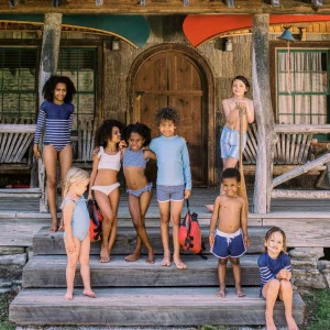 minnow Boardies<Boys And Dusty Red Boardie | Swim Navy