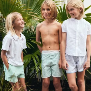 minnow Board Shorts<Boys Board Short Abaco Green Paisley