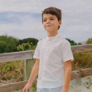 minnow Tops<Boys Button Down Shirt | White