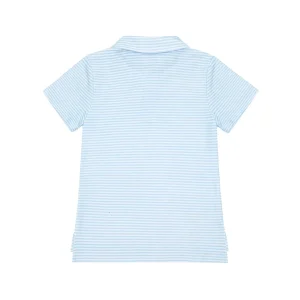 minnow Tops<Boys Cotton Polo Powder Blue Stripe