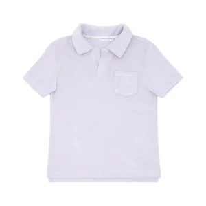 minnow Tops<Boys French Terry Polo Shirt Bay Lavender