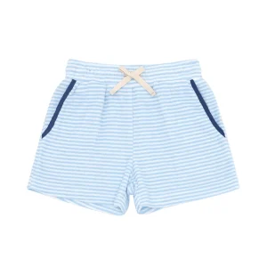 minnow Bottoms<Boys French Terry Short Powder Blue Stripe