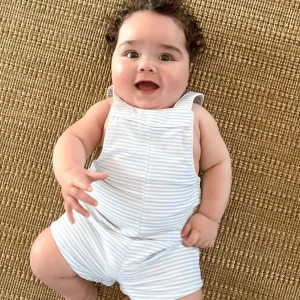 minnow Clothing<Boys Overall Powder Blue Stripe
