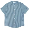 minnow Tops<Boys Short Sleeve Button Down Shirt Navy Stripe