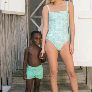 minnow Boardies<Boys With Side Stripe Boardie Abaco Green