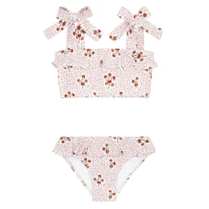 minnow Bikinis<Girls Bandeau Bikini | Swim Raspberry Red