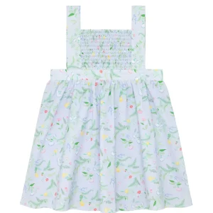minnow Dresses<Girls Bay Lavender Smocked Bib Dress Bay Lavender Floral
