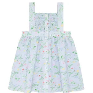 minnow Dresses<Girls Bay Lavender Smocked Bib Dress Bay Lavender Floral