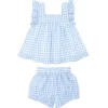 minnow Sets<Girls Blue Gingham Bloomer Set Oasis Blue Gingham