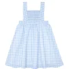 minnow Dresses<Girls Blue Gingham Smocked Bib Dress Oasis Blue Gingham