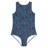 minnow One Pieces<Girls Double Bow One Piece Midnight Vineyard
