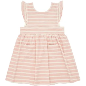 minnow Dresses<Girls French Terry Pinafore Dress | Swim Pink And Cream