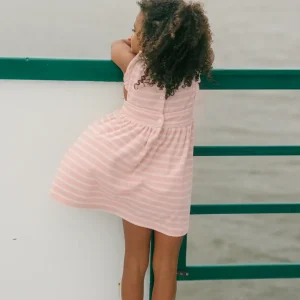 minnow Terry<Girls French Terry Pinafore Dress | Swim Pink And Cream