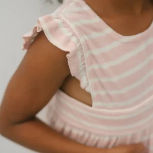 minnow Dresses<Girls French Terry Pinafore Dress | Swim Pink And Cream