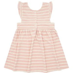 minnow Dresses<Girls French Terry Pinafore Dress | Swim Pink And Cream