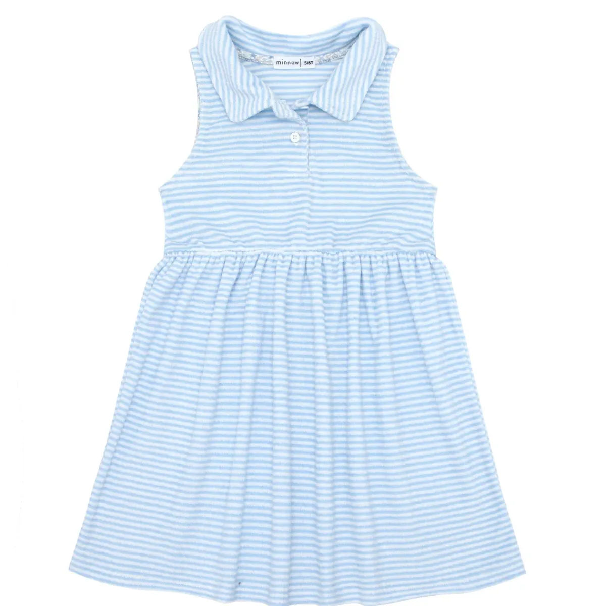 girls_french_terry_tennis_0-5.webp minnow Terry<Girls French Terry Tennis Dress Powder Blue Stripe