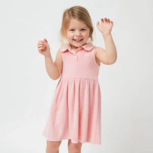 minnow Dresses<Girls French Terry Tennis Dress Conch Pink