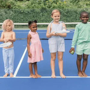 minnow Dresses<Girls French Terry Tennis Dress Conch Pink