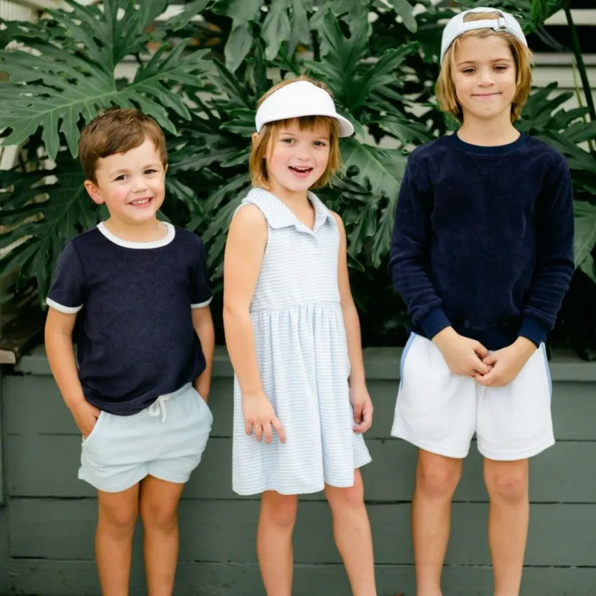 girls_french_terry_tennis_5-2.webp minnow Terry<Girls French Terry Tennis Dress Powder Blue Stripe