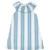 minnow Dresses<Girls Freshwater Stripe Ruffle Collar Dress | Swim White