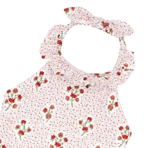 minnow Rashguards<Girls Halter One Piece Raspberry Red
