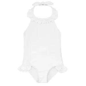 minnow One Pieces<Girls Halter One Piece | Swim Capeside White