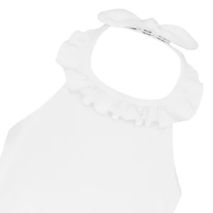 minnow Rashguards<Girls Halter One Piece | Swim Capeside White