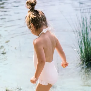 minnow One Pieces<Girls Halter One Piece | Swim Capeside White