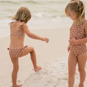 minnow Bikinis<Girls Knot Bikini Bottom Mocha Dot