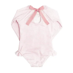 minnow One Pieces<Girls Light Rashguard One Piece Pink Stripe