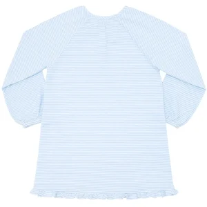 minnow Dresses<Girls Pima Dress Powder Blue Stripe