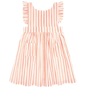 minnow Dresses<Girls Pinafore Dress Calypso Coral Stripe