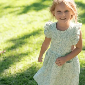 minnow Dresses<Girls Pinafore Dress Sea Marsh Floral