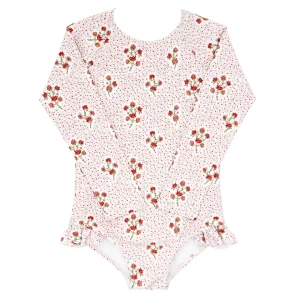 minnow Rashguards<Girls Rashguard One Piece | Swim Raspberry Red