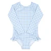 minnow Rashguards<Girls Rashguard One Piece Oasis Blue Gingham