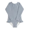 minnow One Pieces<Girls Rashguard One Piece | Swim Navy Stripe