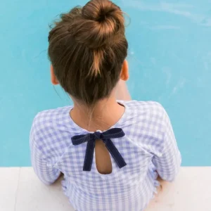 minnow Rashguards<Girls Rashguard One Piece Oasis Blue Gingham
