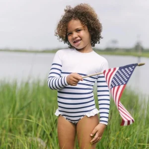 minnow Rashguards<Girls Rashguard One Piece | Swim Breton Stripe