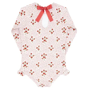 minnow One Pieces<Girls Rashguard One Piece | Swim Raspberry Red