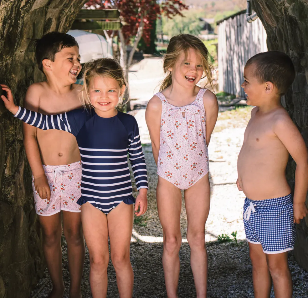 girls_rashguard_one_piece_3-4.webp minnow One Pieces<Girls Rashguard One Piece | Swim Navy Breton Stripe