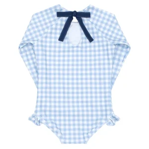 minnow One Pieces<Girls Rashguard One Piece Oasis Blue Gingham